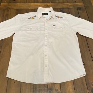 Howler Brothers Gaucho Snapshirt Tan Embroidered Western Pearl Snap Mens XL